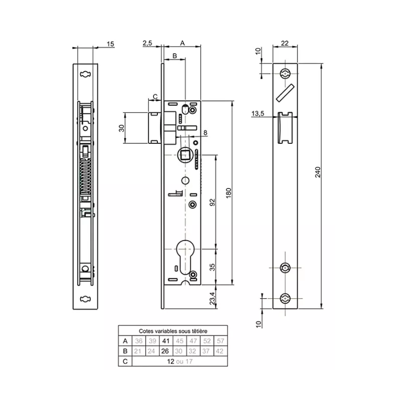 Metalux 980 series single point lock