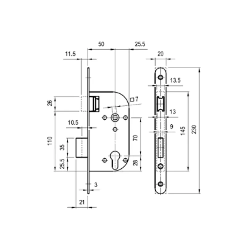 DOM Magnetic latch bolt lock