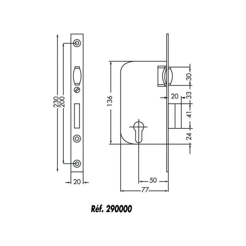 Serrure à rouleau JPM  Multibat