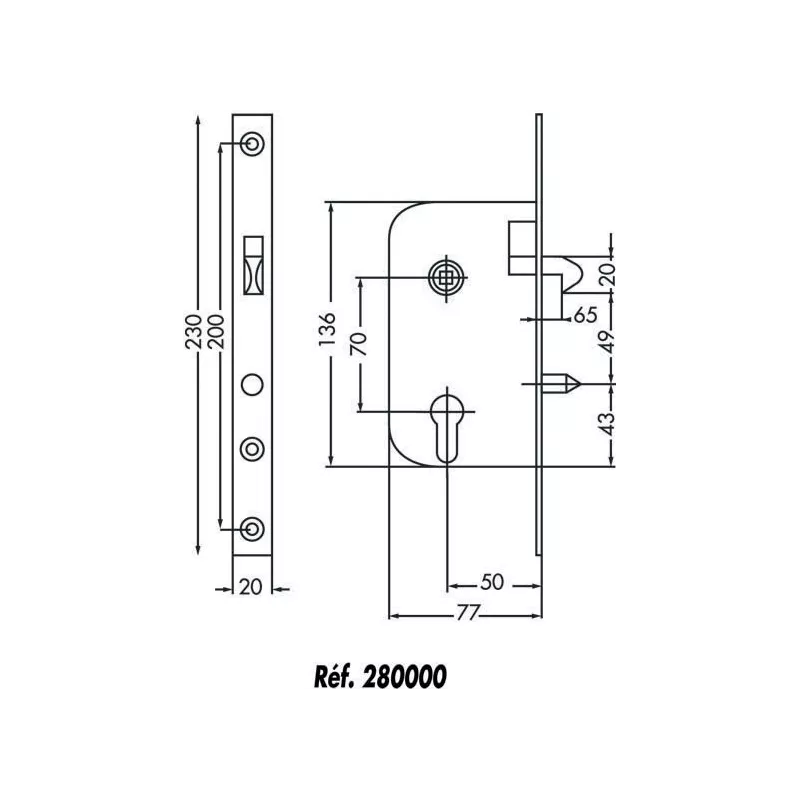 JPM Multibat lock with hook bolt