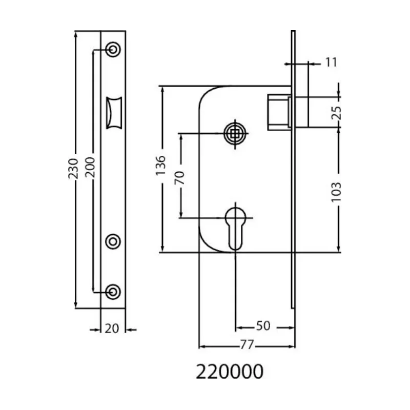 JPM Multibat latch bolt Hotel lock