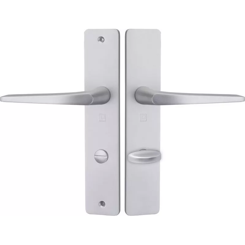 Heracles Hionna Home handle set on aluminium plates