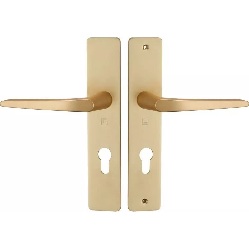 Heracles Hionna Home handle set on aluminium plates