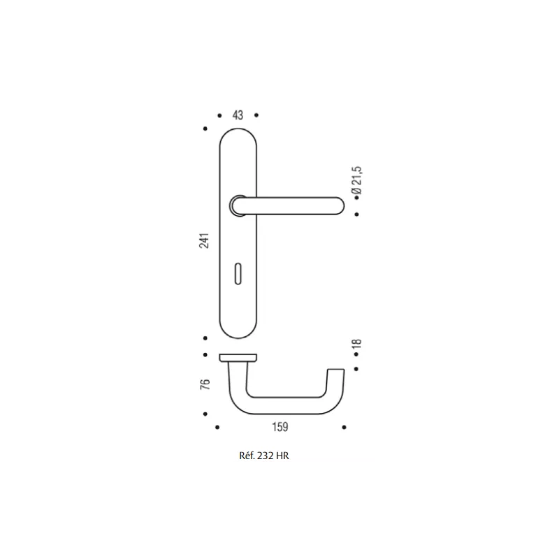 Vachette Arcolor 232 HR Handle set on plates