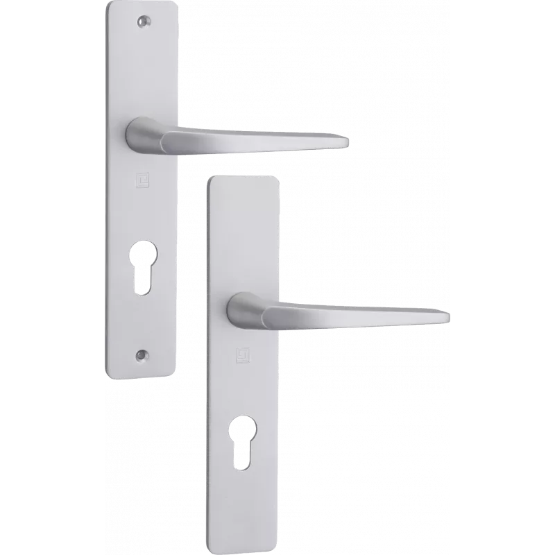 Heracles Hionna Home handle set on aluminium plates