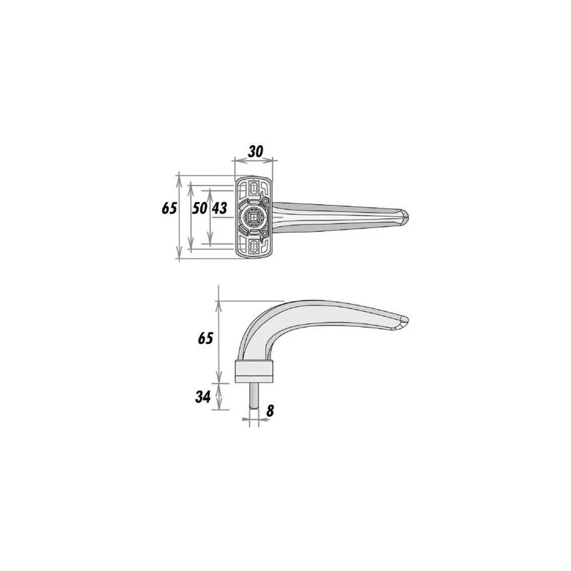 FAPIM Béquille simple ou double Horus pour menuiserie métallique