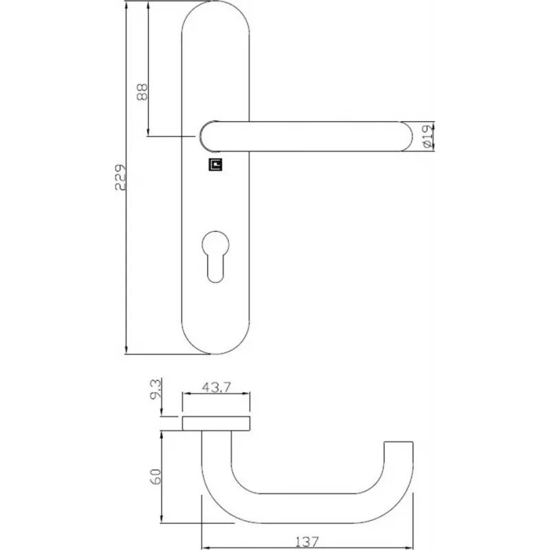 Heracles Jade 1294 handle set on stainless steel plates