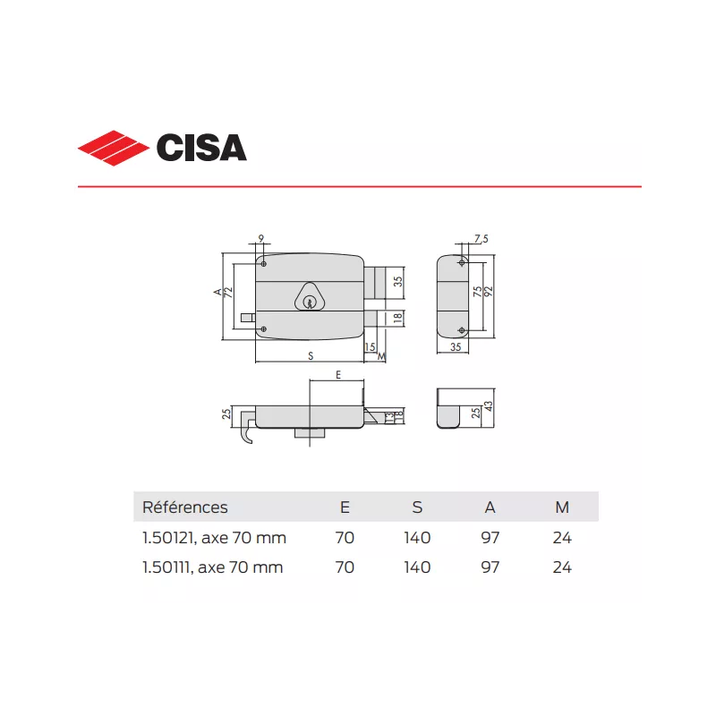 Cisa horizontal pull lock