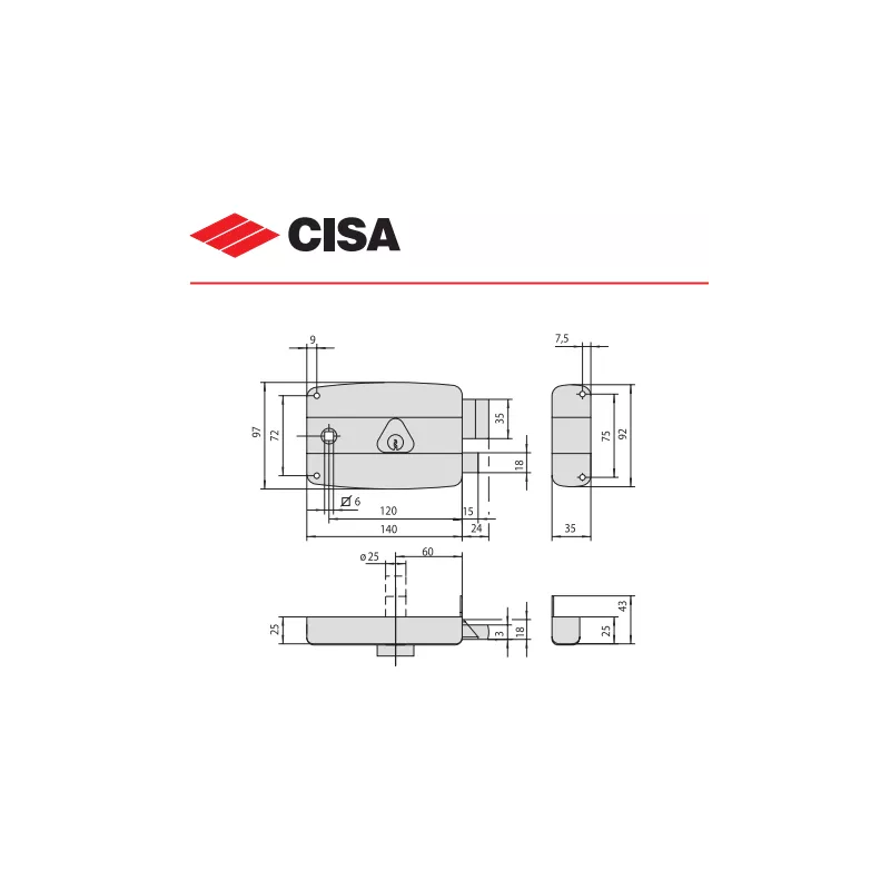 Cisa horizontal handle lock