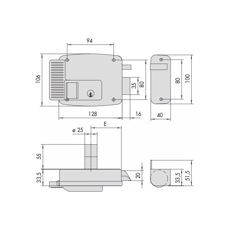 Serrures électrique à cylindre intérieur Cisa Série 117