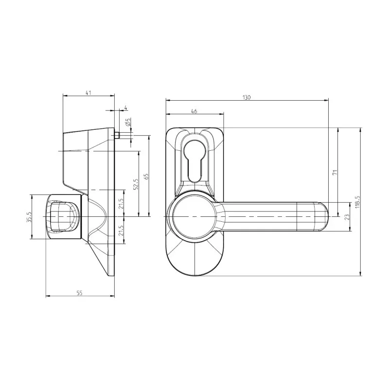 "Small model" outdoor module for Bricard panic exit device