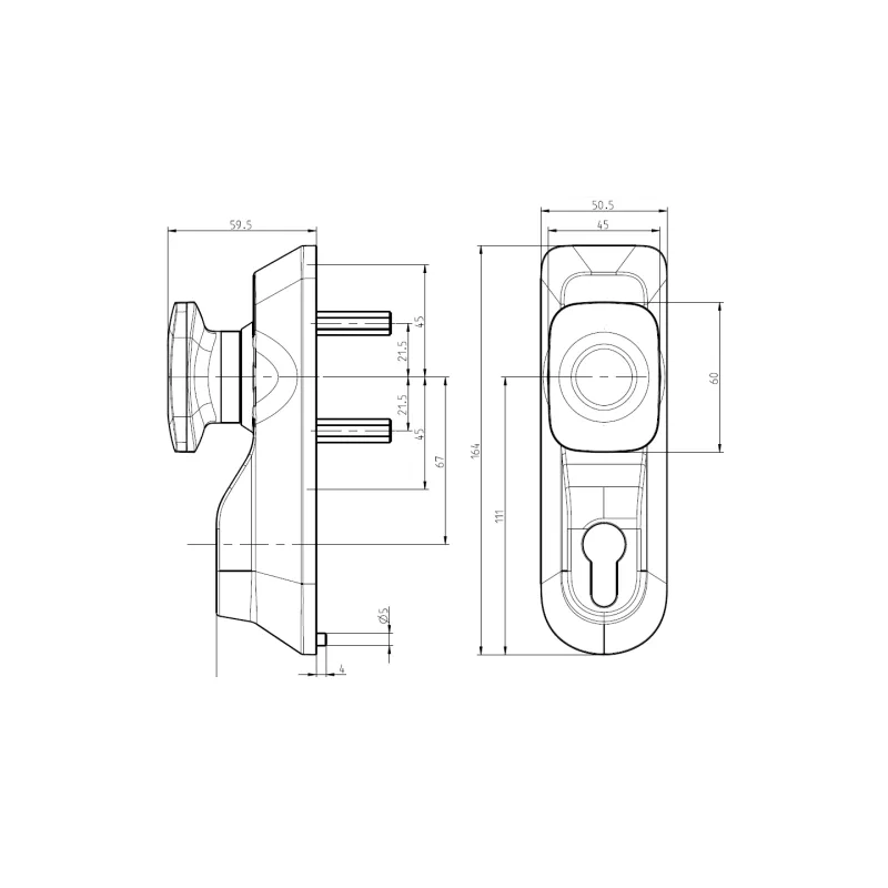 Module extérieur à bouton tournant pour antipanique Bricard