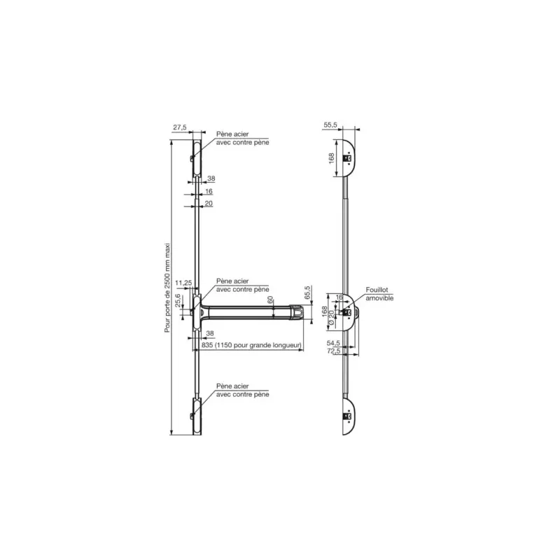 Vachette Push 1900 anti-panic lock