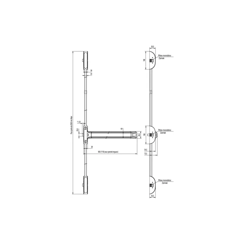 Vachette Push 1900 anti-panic lock