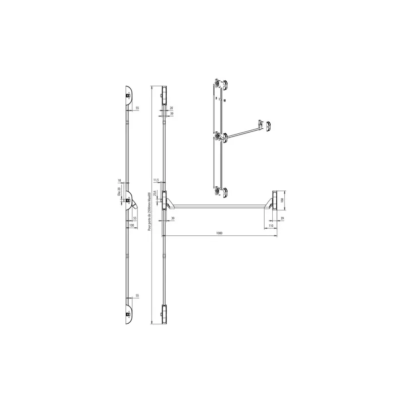 Serrure antipanique Vachette Cross-Bar 6800