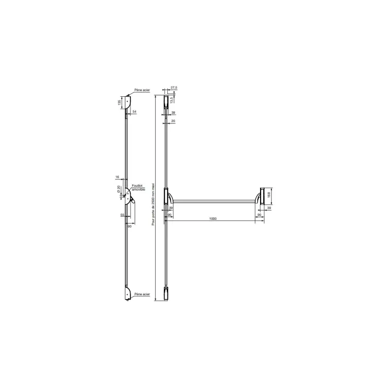 Serrure antipanique Vachette Cross-Bar 6800