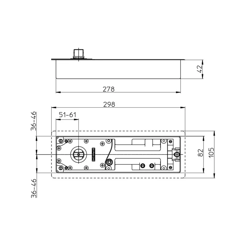 Floor door closer GEZE TS500 NV