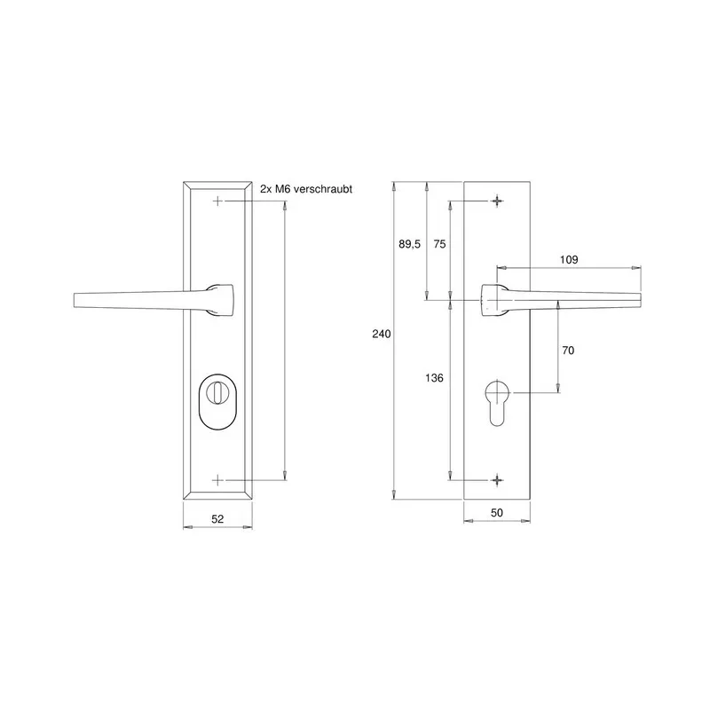 Dieckmann 8602 Double crutch handle set