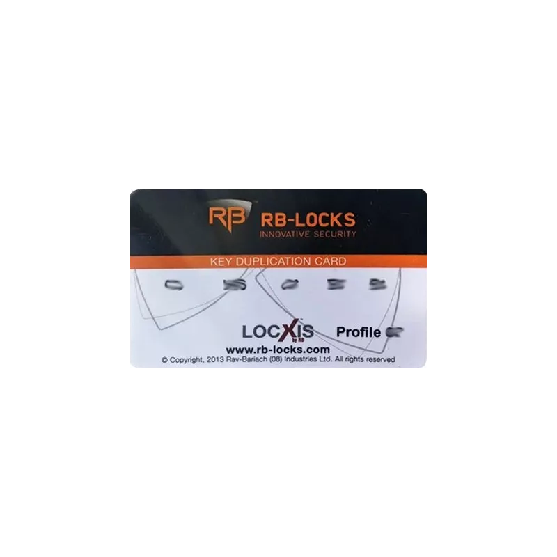 Double de clé RB-Locks Locxis PVC version standard