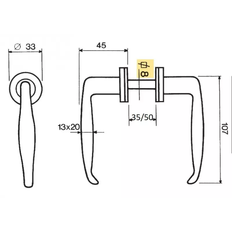 Poignée de portail ou portillon