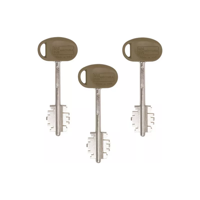 Mottura 520 lock, 3 points without latch bolt, double but keys