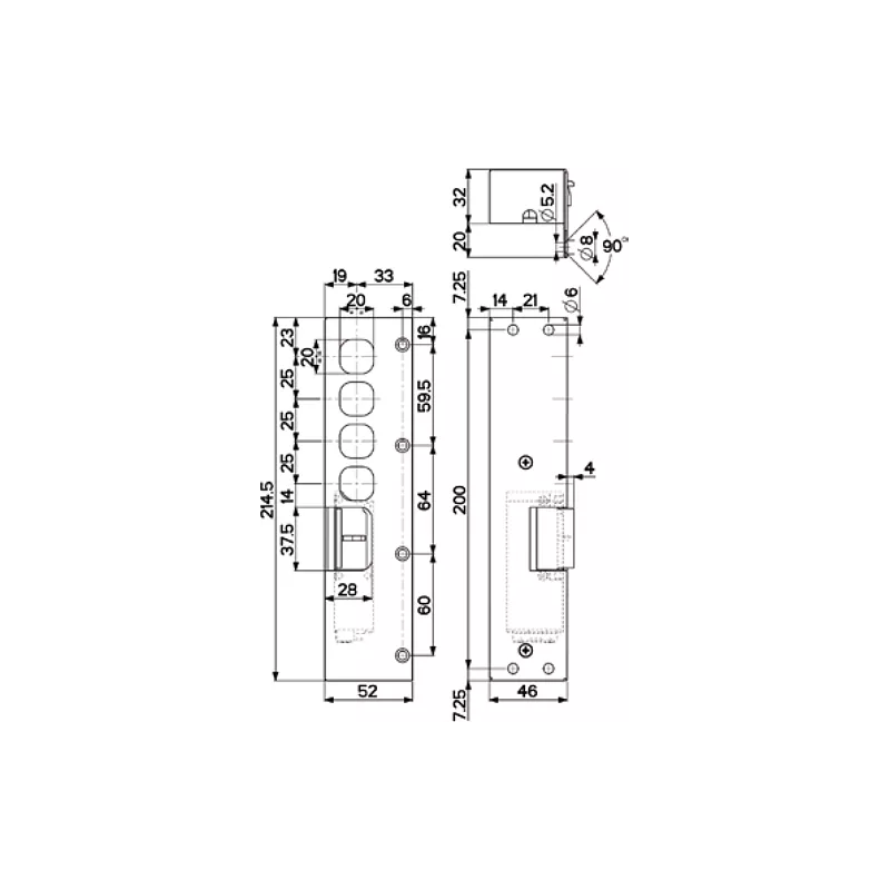 Gâche électrique pour Mottura 20.517/537 et  30.416/436/437