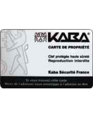 Carte de propriété KABA ExperT
