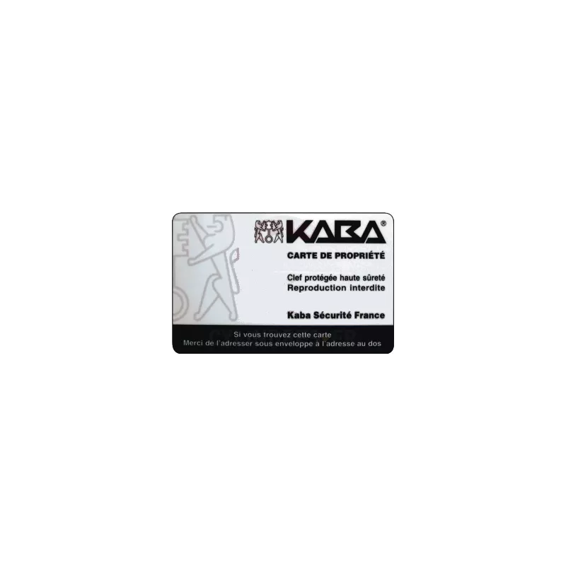 Carte de propriété KABA ExperT