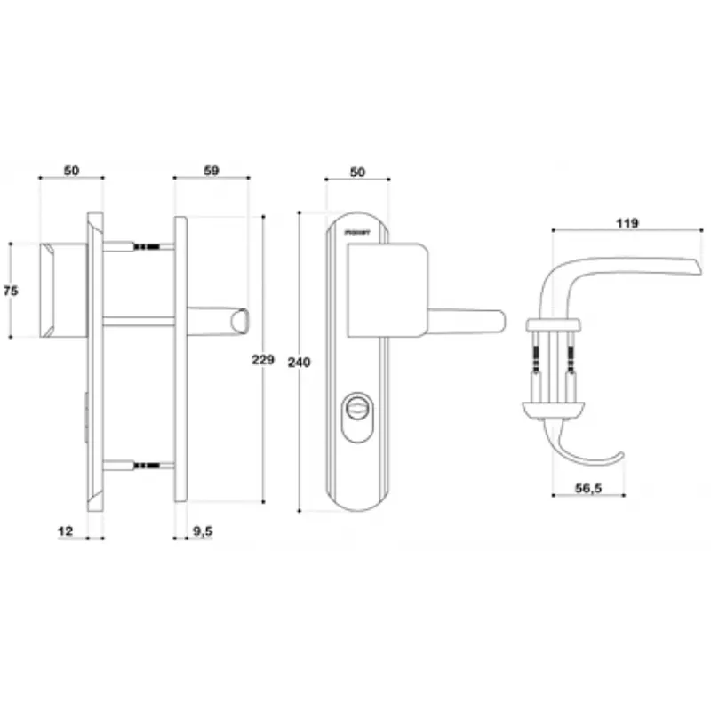 Fichet Robust aileron + crutch handle set