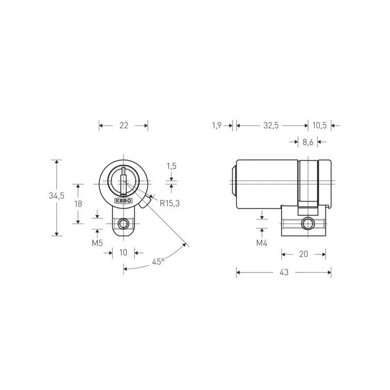 Swiss profile half cylinder KESO 8000Ω²