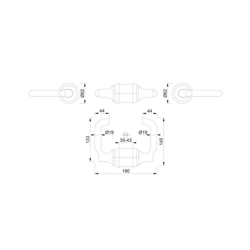 Serrure tubulaire HOPPE HCS