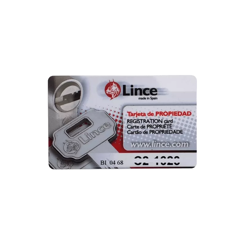 Ownership card for LINCE cylinders