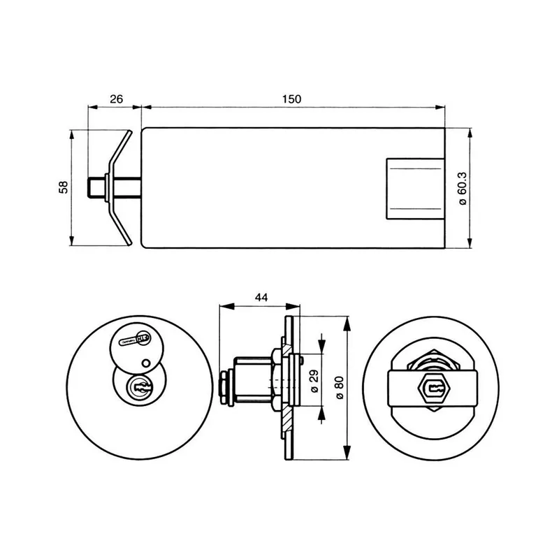 Flush-mount emergency key box Thirard