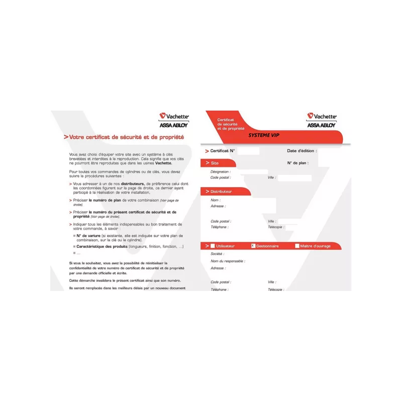 Certificat de sécurité Vachette