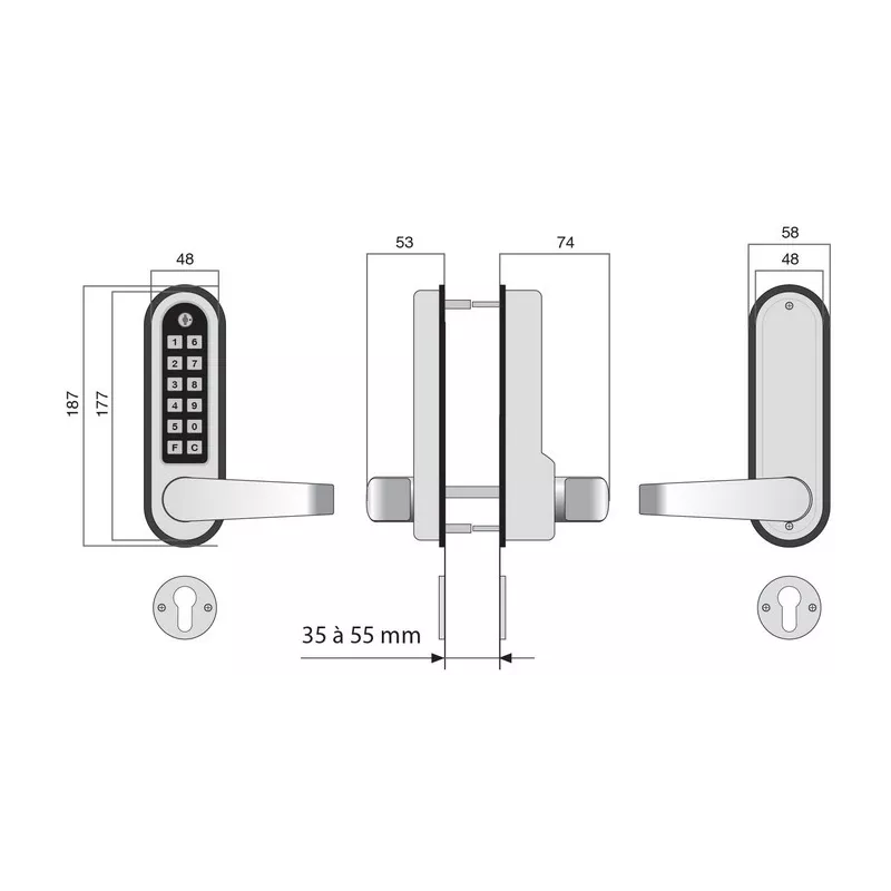 Poignée à code mécanique LOKOD Jokey 1500