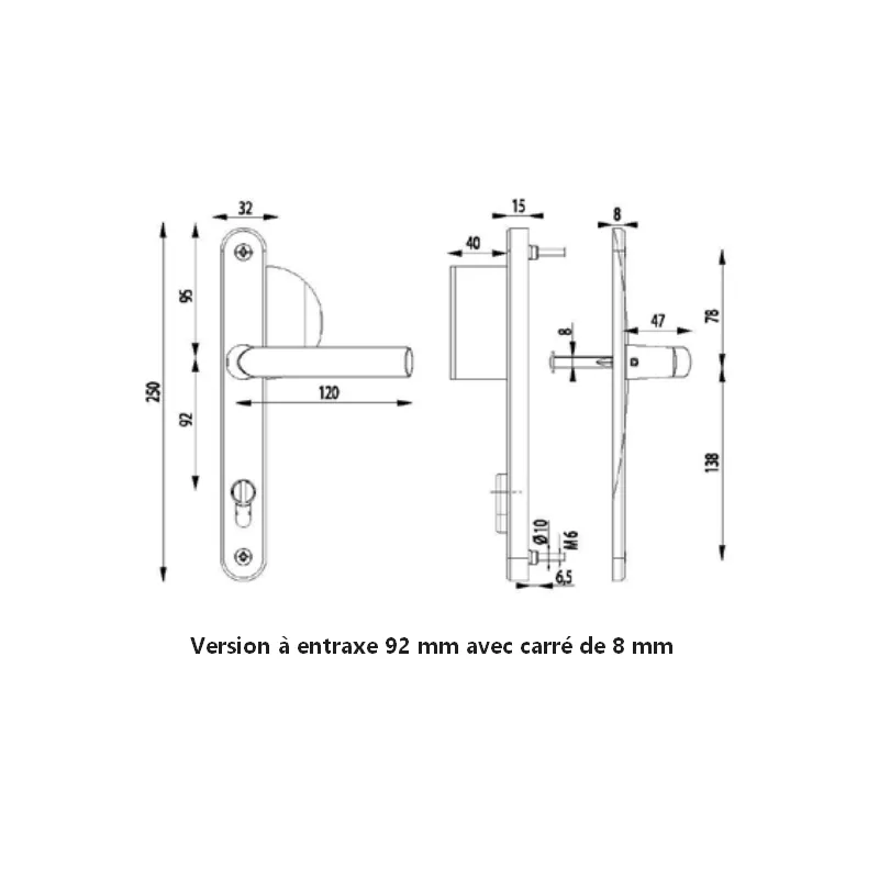 Bricard Osmose safe handle on narrow plate