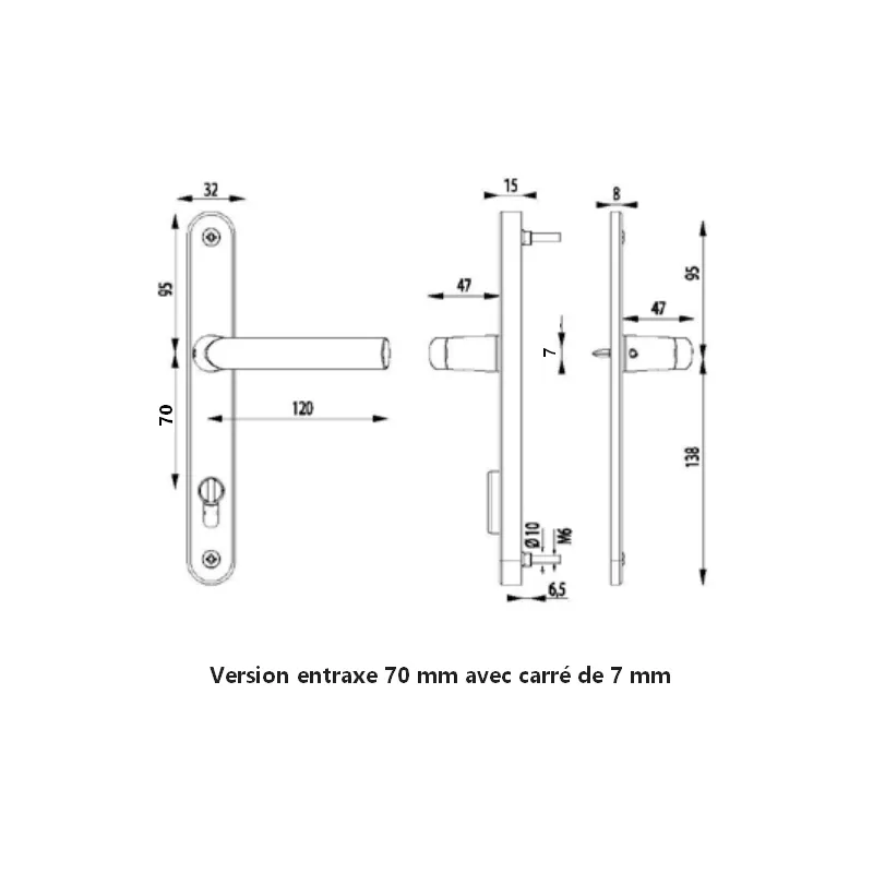 Bricard Osmose safe handle on narrow plate