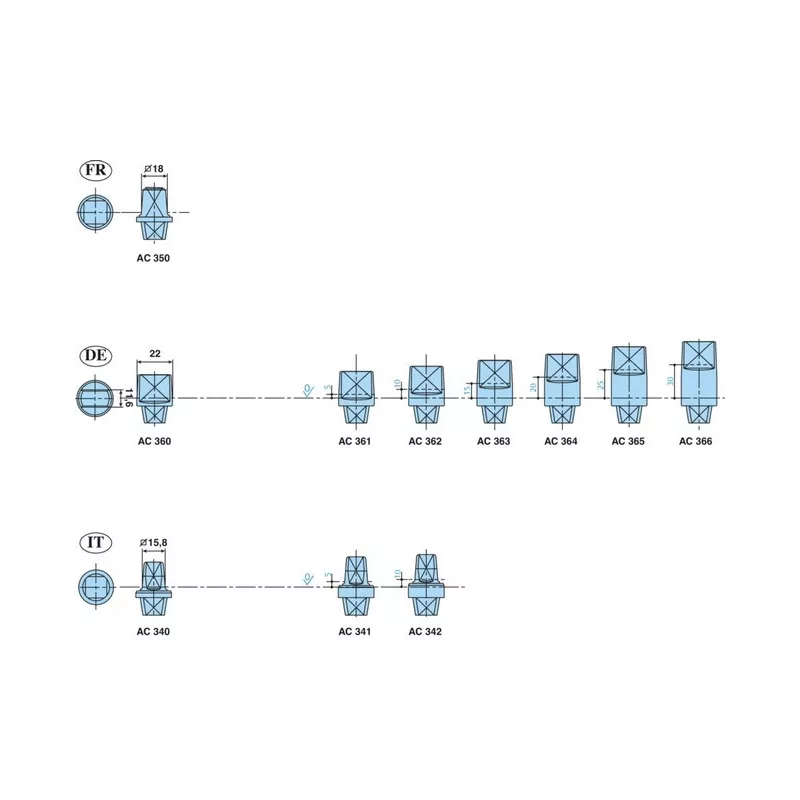 Axle for floor pivot MAB 7700/7100 and DC477
