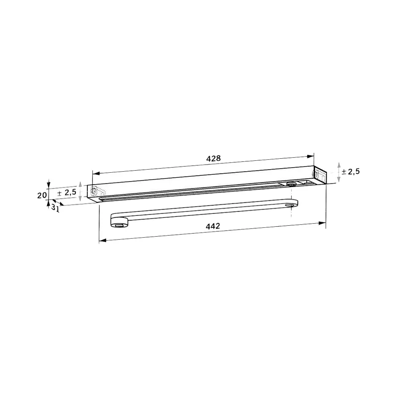 Sliding arm for DORMA TS91/92/93