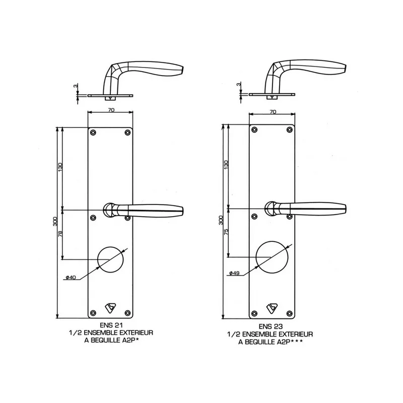 External handle for A2P1 or A2P3 Vachette Exclusive