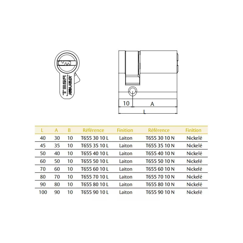 Tesa TD60 half cylinder