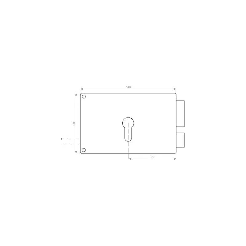 1-point surface-mounted cylinderless pull lock