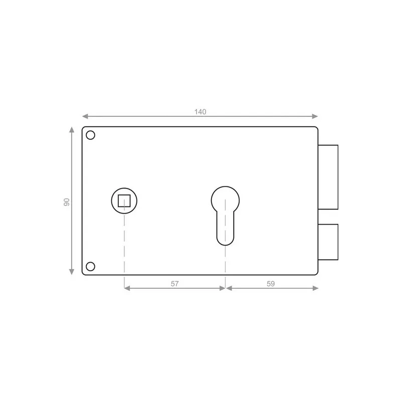 Serrure 1 point applique à fouillot sans cylindre