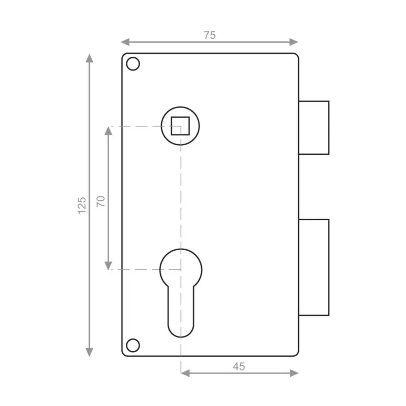 Serrure verticale 1 point applique à fouillot sans cylindre