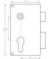 Serrure verticale 1 point applique à fouillot sans cylindre