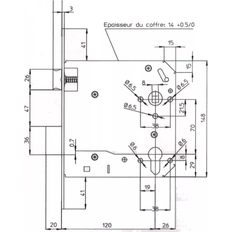 Bricard PMR 912 recessed locks