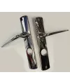 Double lever handle on FICHET plate for 26 mm mortise lock Double lever handle on FICHET plate for 26 mm mortise lock