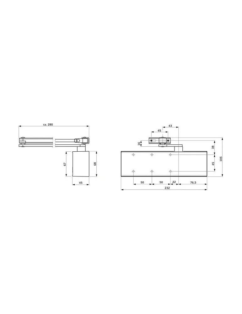 Bras à compas pour Dorma TS71/72/73/83