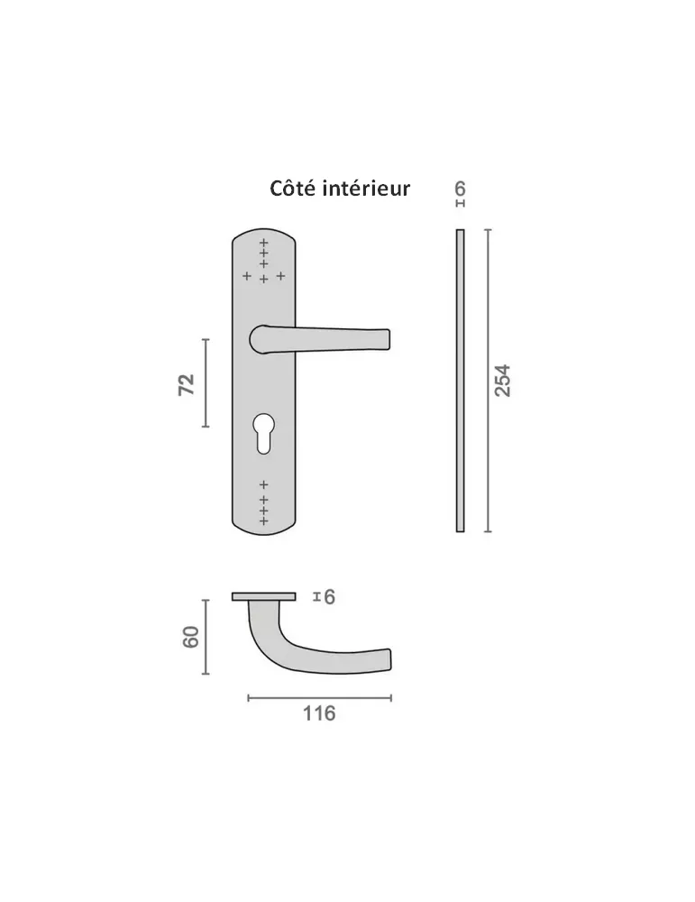 Armored handle Heracles Salomé EA72-EA85-EA92