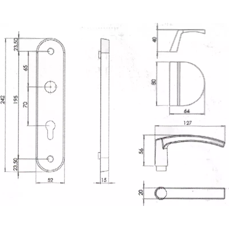 Armored handle Bricard eSSENTIAL